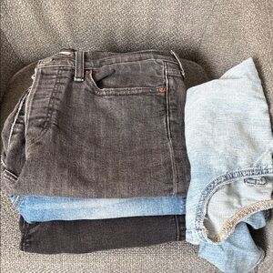 Denim Crafter Cutter Bundle Upcycle Repurpose 3 Pair Jeans  & 1 Chambray Shirt